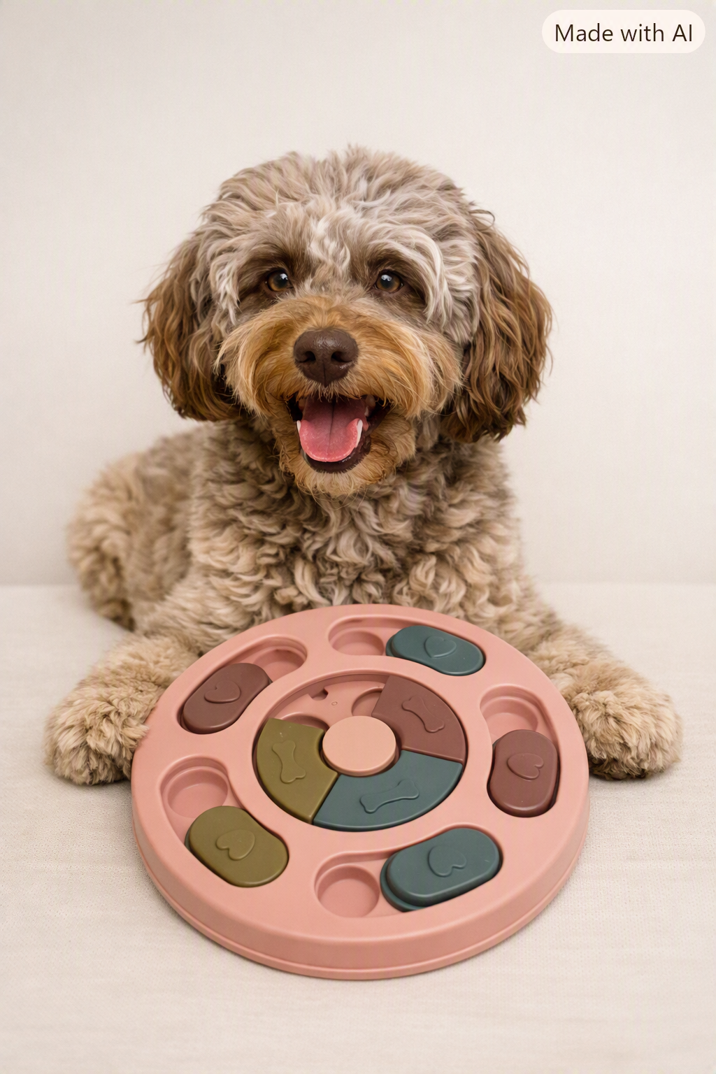 interactive dog food puzzle toy for medium and large dogs with treat compartments